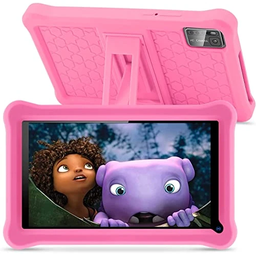 Offerta a tempo: Tablet bambini 7 pollici con Display IPS, Android 13 Tablet per bambini, Controllo Parentale, 8GB RAM 64GB ROM(256 GB Espandibile), Doppia fotocamera, WiFi, Tablets Educativo con Custodia (Rosa) — 25% da 59,00 € a 44,05 €