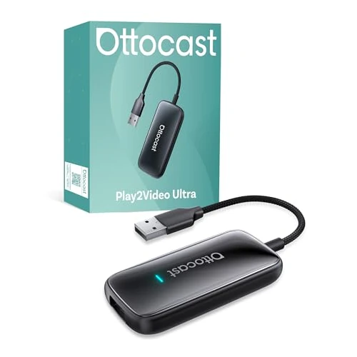 Begrenztes Angebot: OTTOCAST Play2Video Ultra AI Box 2025 Upgrade, Wireless CarPlay & Android Auto Adapter, stabilem Streaming,Bluetooth 5.4, Dualband WiFi, kompatibel mit OEM CarPlay Autos ab Baujahr 2016 von 129.99 EUR auf 129.99 EUR (Rabatt 0%)