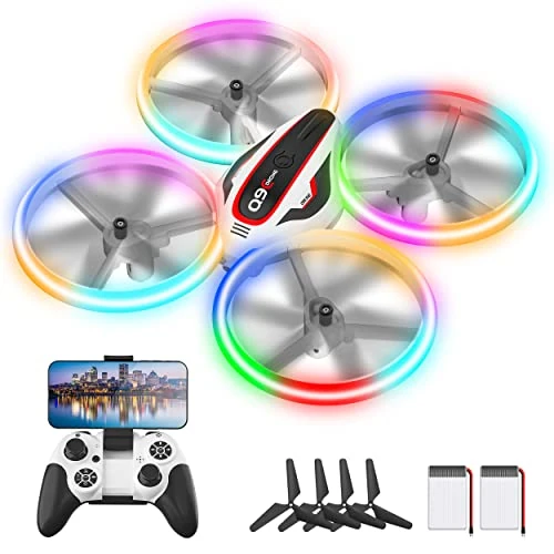 Limitiertes Angebot: Drohne mit Kamera für Kinder, Mini Drone mit Bunte LED Lichter, RC Quadrocopter mit Kopflos Modus, Flugbahn, Spielzeug Geschenke für Jungen Mädchen Anfänger von 55.99 EUR auf 46.99 EUR (Spare 16%)
