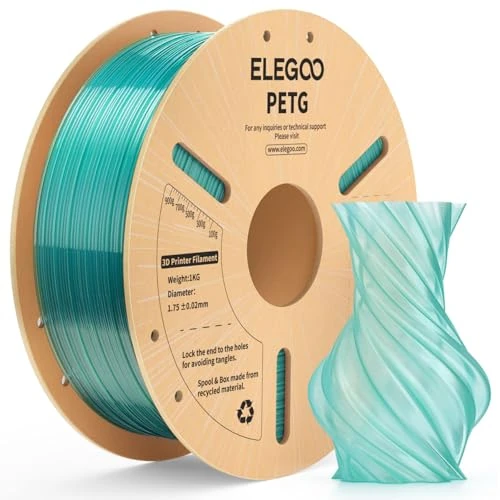 Oferta limitada: ELEGOO Filamento PETG 1.75 1KG Verde Translúcido | PETG para Impresora 3D, Precisión Dimensional +/- 0.02mm, Carrete de Filamento 3D, para Mayoría Impresoras 3D de 18.99 € a 17.99 € (ahorro 5%)