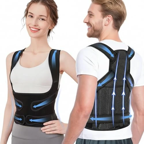 Offerta a tempo: Correttore Posturale, Fascia Posturale Spalle e Schiena Uomo Donna, Busto Correttore Posturale Elastica Regolabile, Busto Ortopedico Lombare Raddrizza Spalle Schiena Migliora Postura (Nero L) - 25% da 23.99 € a 18.04 €