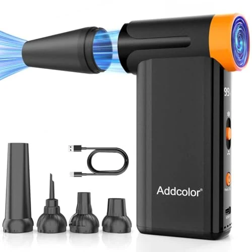 Persluchtstofdoek 2000mAh*2, ADDCOLOR AD51 met 8 versnellingen verstelbaar, 106770 RPM elektrische luchtstofdoek met display - draagbare handventilatoren voor toetsenbord, computer, auto, buiten