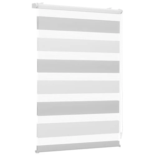 Offerta a tempo: Sekey Doppia tenda a rullo, fissaggio senza fori, per finestre, doppia tenda a rullo, larghezza 105 cm, protezione solare, 105 x 130 cm, bianco e grigio chiaro - 0.00% da 25.62 € a 25.62 €