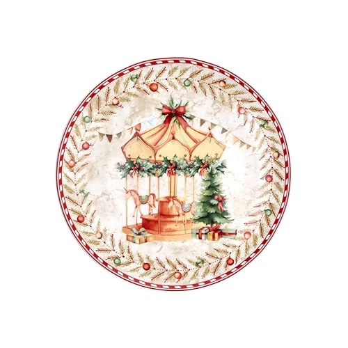 Tijdelijke aanbieding: Tognana, Panettone bord 30 cm Christmas Carousel, porselein, meerkleurig van 17.20 EUR naar 9.99 EUR (korting 42%)