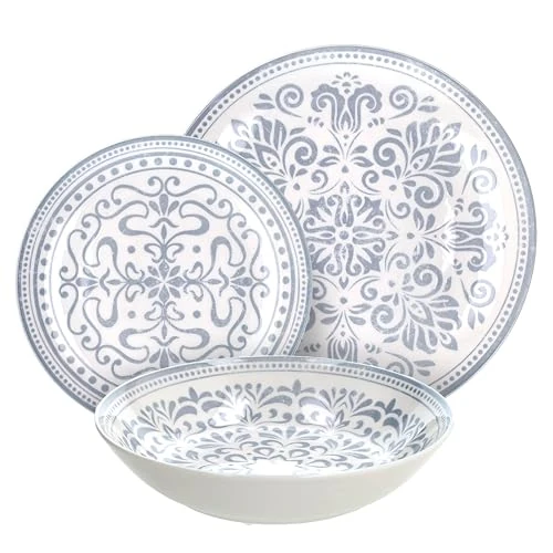 Oferta ograniczona: Tognana Arabesque zestaw naczyń dla 6 osób, 18 sztuk, porcelana, jasnoniebieski z 71.17 EUR na 46.13 EUR (znizka 35%)
