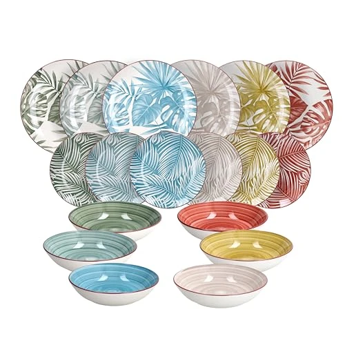 Tognana Exotic tafelservies 18-delig voor 6 personen, porselein, meerkleurig