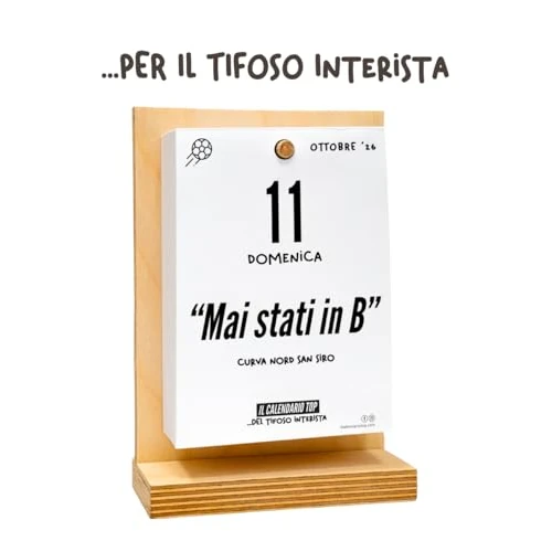 The 2026 Interist Fan Calendar | A Year of Emotions Memories and Anecdotes | With Wooden Support | In Gift Box | 10 x 14 cm | Made in Italy