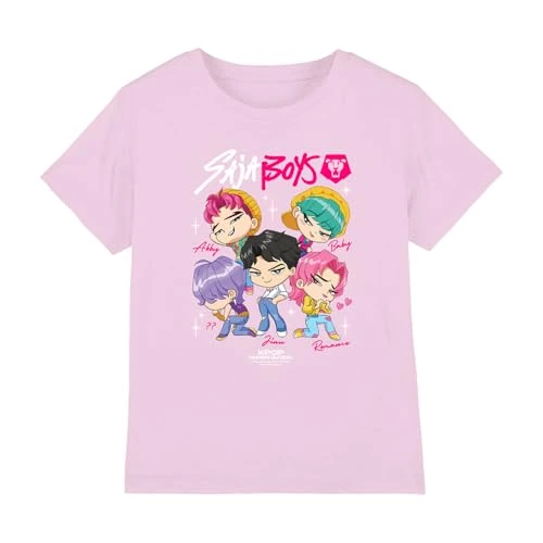 Zeitlich begrenztes Angebot: Kpop Demon Hunters Saja Boys Chibi Poster Kinder T-Shirt, Pink, 12–13 J von 18.21 € auf 8.96 € (51% Rabatt)