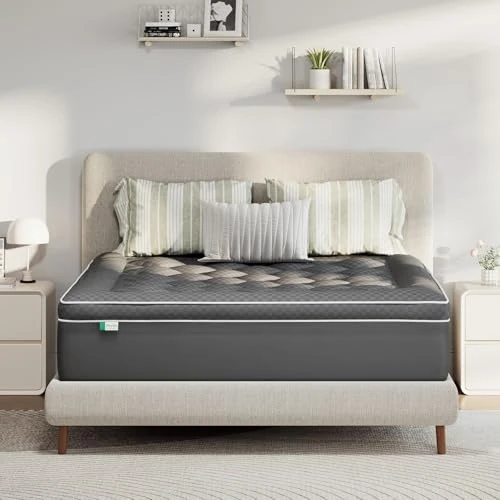 Offerta a tempo: Novilla Topper Materasso Matrimoniale 160x200cm 5cm Effetto Piuma Morbido | Sovramaterasso imbottito in microfibra traspirante e lavabile, grigio scuro, perfetto per un tocco morbido e fresco - 36% da 54.99 € a 34.99 €