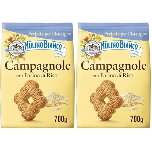 Mulino Bianco Biscotti Frollini Campagnole, Colazione Ricca di Gusto, 700g (Confezione da 2)