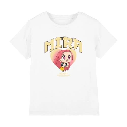 K-Pop Demon Hunters KPOP Demon Hunters-Huntrix Mira Collegic T Shirt, White, 12-13 años Unisex Kids