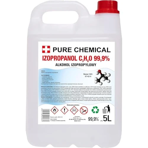 Offerta a tempo: CHOSA Alcool Isopropilico 99,9% 5 litri - Isopropanolo per Elettronica - IPA Alcol Isopropílico Pulizia Schermo Monitor, Telefono, PC e TV - Isopropanol Sicuro per i Componenti Elettronici, 5l - 0.00% da 23.49 € a 23.49 €