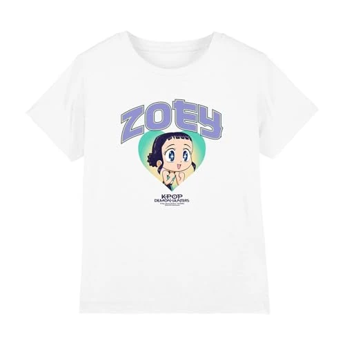 Offerta a tempo: KPOP Demon Hunters Huntrix Zoey Collegic T-Shirt Bambini, Bianco, 12–13 A - 0.00% da 18.21 € a 18.21 €