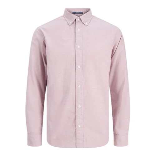 Offre limitée : Jack & Jones Jprbluharvey Oxford L/S Shirt Sn, Rose cendré, Small Homme de 27.95 € à 26.55 € (5% de remise)