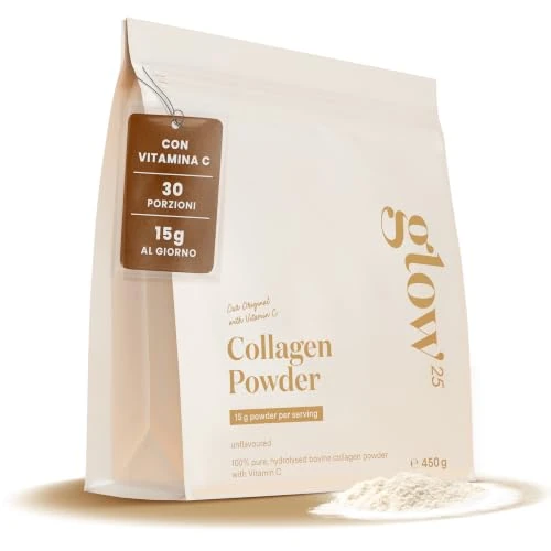Offerta a tempo: Glow25® Collagene in polvere [450g] - con vitamina C - 27% da 32.99 € a 23.99 €