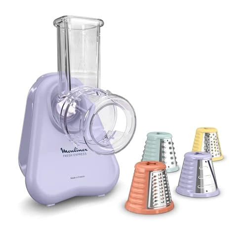 Moulinex Fresh Express elektrische groentesnijder, systeem voor direct serveren, rasp, paars, DK8546E0