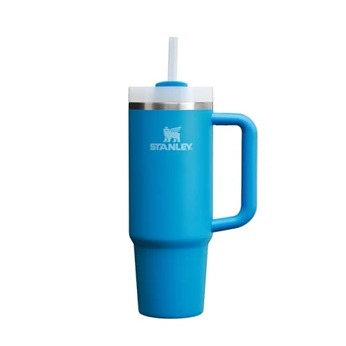 Stanley 1913 Quencher H2.0 Flowstate Tumbler 0.89L - 9 Uur Koud - 40 Uur Met Ijs - Drinkfles Met Rietje, Handvat En Deksel - Vaatwasmachinebestendig - Thermosbeker Voor Koude Dranken - Azure