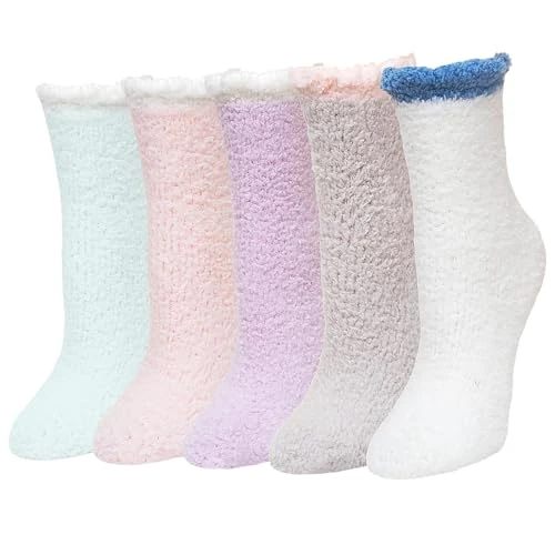 Tijdelijke aanbieding: LOFIR Dames Pilou Pilou Sokken : Warme En Dikke Wintersokken Van Pluche, Fluffy Huissokken Type Pantoffels, Cadeau Idee, Set Van 5 Paar Maat 36-42 van 14.98 EUR naar 14.98 EUR (korting 0%)