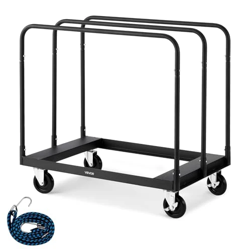 Oferta limitada: VEVOR Carro Portaplatos Carga 816 kg, con Ruedas Giratorias de 360°, Correa de Amarre y 3 Pasamanos Laterales, Rodillo para Platos, para Fábricas, Almacenes y Garajes, Negro, 955 x 610 x 935 mm de 141.99 € a 95.06 € (ahorro 33%)