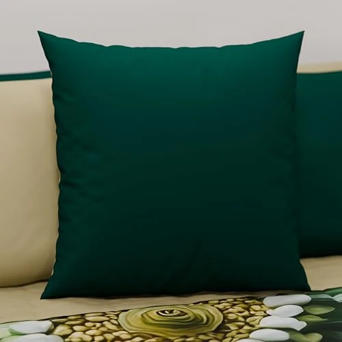 PETTI Artigiani Italiani - Pair of Microfiber Pillowcases 60x60 cm, Bedroom Furniture Cushions, Sofa, Set of 2 Cushion Covers, Double Face Taupe Green Pillowcase