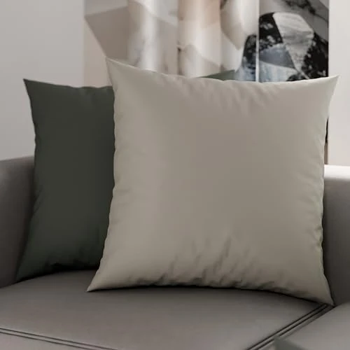 PETTI Artigiani Italiani - Para poszewek na poduszki 65 x 65 cm z mikrofibry, poduszka do sypialni, sofa, zestaw 2 poszewek na poduszki, dwustronna poszewka na poduszkę jasnoszara i ciemnoszara