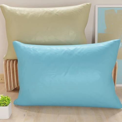 Limited-time offer: PETTI Artigiani Italiani - Pair of 70x50 cm Microfiber Cushion Covers, Bedroom Cushions, Sofa, Set of 2 Cushion Covers, Double Face Taupe Light Blue Pillowcase from 21.49 £ to 4.49 £ (save 79.11%)