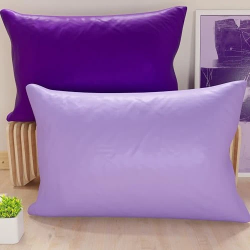 Limited offer: PETTI Artigiani Italiani - Pair of Microfiber Pillowcases 80x40 cm, Bedroom Cushions, Sofa, Set of 2 Cushion Covers, Lilac and Purple Double Face Pillowcase from 9.90 EUR to 9.90 EUR (save 0%)