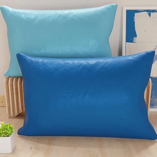Offerta a tempo: PETTI Artigiani Italiani - Coppia di Federe Cuscino 145x40 cm in Microfibra, Cuscini Arredo Camera da Letto, Divano, Set 2 Fodere Copricuscino, Federa Double Face Blu e Celeste - 26% da 19.90 € a 14.77 €