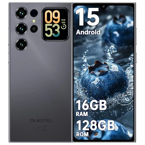 OUKITEL C62 Mobile Phones 2025 - Android 15, 6.88" Smart phone, 16GB+128GB/1TB, 5150mAh Battery Phone, 13MP Camera, 4G Dual SIM-Free & Unlocked Mobile Phones, Fingerprint/Face Unlock/GPS/BT5.0