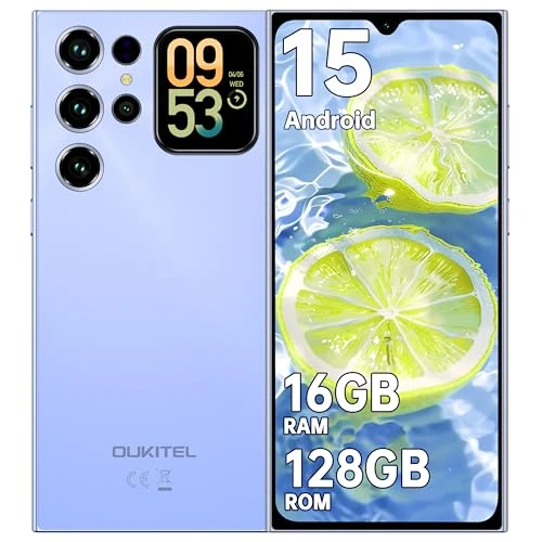 Offerta a tempo: OUKITEL C62 Smartphone Android 15 - Display 6.88" HD+ 90Hz & 1.81" Schermo Posteriore, 16GB RAM+128GB ROM/1TB Telefono Cellulare, 5150mAh Cellulari, 13MP+5MP, Dual SIM 4G/Face ID/Fingerprint/OTG- Blu - 26% da 139.99 € a 103.99 €