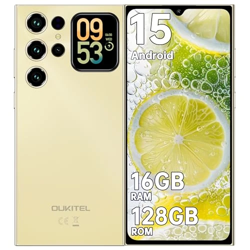 OUKITEL C62 Smartfony - Darmowe Telefony 6.88" Ekran HD+ Smartphone 16GB+128GB/1TB Telefon komórkowy Android 15 5150mAh Kamera 13MP Dual 4G SIM Face ID 1.8" Tylny ekran