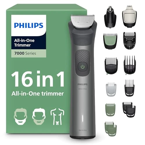 Limited-time offer: Philips Multigroom 7000 Series All-in-One 16-Piece Trimmer - Shaver and Clipper for Face, Head & Body, Self-Sharpening Full Metal Blades, 21 Length Settings (0.5-16 mm), Model MG7931/15 from 89.99 GBP to 54.99 GBP (save 39%)