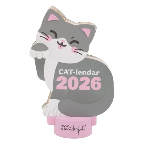 Mr. Wonderful - Calendrier de bureau 2026 avec support -CAT-lendar