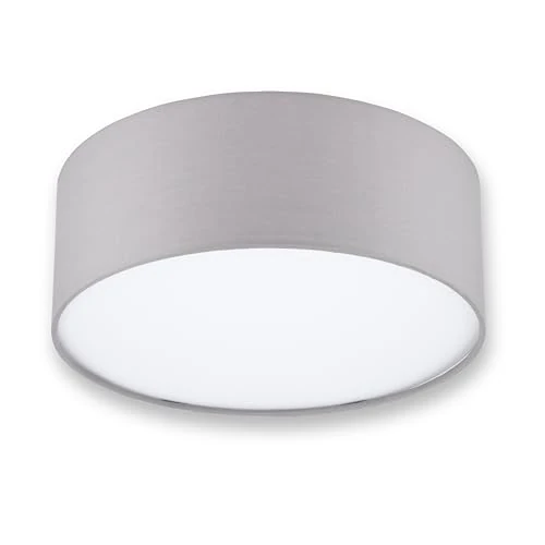 Offerta a tempo: REV Deckenleuchte – Deckenlampe Rund 30 cm mit Stoff-Lampenschirm im modernen Look – ideal für Schlafzimmer, Wohnzimmer & Kinderzimmer, grau - 0.00% da 40.66 € a 40.66 €