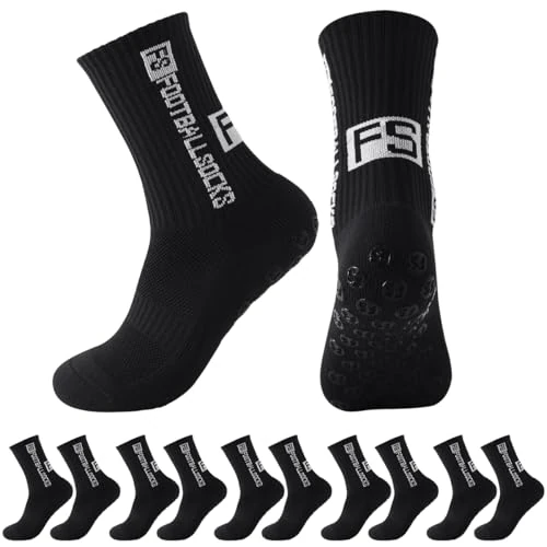Zeitlich begrenztes Angebot: Betrynidil 6 Paare Fußball Socken,Sportsocken 38-45,Football Socks,Anti Rutsch Grip Sportsocken für Herren & Damen,für Fussball Basketball Laufen Tennis (6 Paare Schwarz) von 15.99 € auf 8.99 € (44% Rabatt)