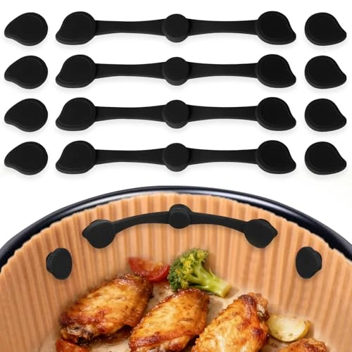 Offre limitée : VINATO 12 Pièces Boucles Magnétiques en Silicone pour Friteuse a Air, Aimants de Doublure pour Papier Parchemin, Boucle Magnétique Réutilisables Résistante à la Chaleur pour Friteuse a Air (Noir) de 10.99 € à 10.99 € (0.00% de remise)
