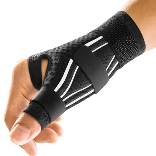 FREETOO Rhizoarthrose - Attelage de pouce droit et gauche ergonomique pour Tendinite, attelle de pouce à déclenchement pour jour et nuit, stabilisateur de pouce pour fracture, arthrite, blessure (L/XL