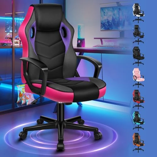 Zeitlich begrenztes Angebot: ALFORDSON Gaming Stuhl Gamer Sessel Bürostuhl PC Rennstuhl Wippfunktion, Schreibtischstuhl, Ergonomisch Rückenlehne Drehsessel höhenverstellbar, Computerstuhl bis 150 kg, PU-Leder Stoff,Lila von 94.89 € auf 79.79 € (16% Rabatt