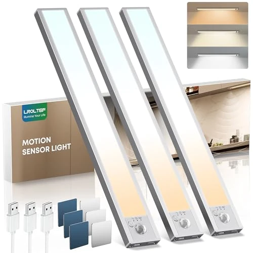 Tijdelijke aanbieding: LROLEF Kastverlichting voor Keuken Dimbaar, Ledlamp met Bewegingsmelder, 21 cm, 1500 mAh, Onderbouwlamp, Keukenlicht, Oplaadbaar met USB en Sensor, Kastlicht, Traplicht, Vitrineverlichting, 2 Stuks van 29.99 EUR naar 29.99 EUR (korting 0%)