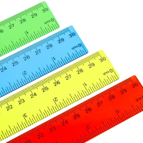 Offerta a tempo: elzle 4 pezzi Righello 30 cm in plastica, 4 Colori Righelli Trasparente di Misurazione Dritto per Studenti Aula Scuola Ufficio Home,Scala in Centimetri e Pollici - 23% da 6.49 € a 4.99 €