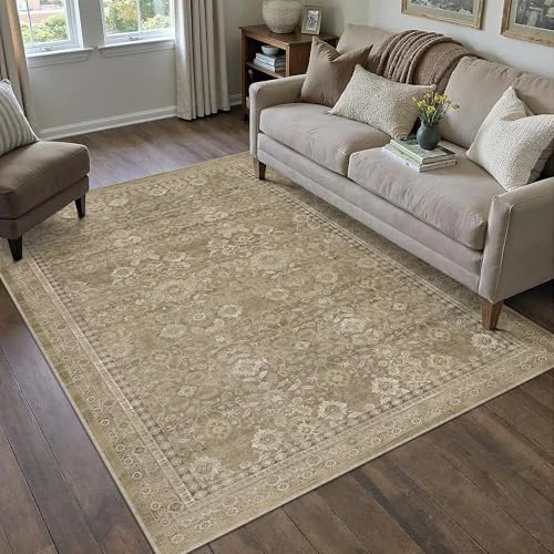 Offerta a tempo: PureCozy Tappeto Salotto 120x170cm Marrone Vintage Tappeti - 89.48% da 189.52 € a 19.94 €