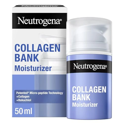 Neutrogena Collagen Bank Crema Idratante Viso, Crema Collagene viso con Tecnologia Micropeptidica brevettata e Bakuchiol anti-età per tutti i tipi di pelle, Formula leggera per uso quotidiano, 50 ml