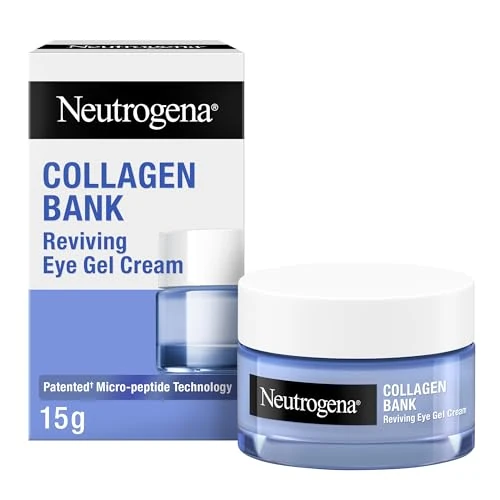 Neutrogena Collagen Bank Revitalising Eye Cream Gel, 1 x 15 ml, Dark Circles and Pouch with Micropeptides, Improves the 5 Early Signs of Ageing