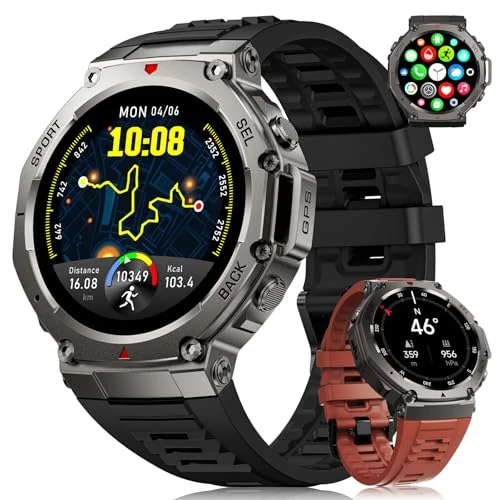 Tijdelijke aanbieding: LIGE Smartwatch heren GPS | legeringsbehuizing | 5ATM waterdicht | sporthorloge heren met 70+ sportmode | fitnesshorloge met 24H gezondheidsbewaking | amoled display | 20 dagen batterij | voor Android van 59.00 € naar 59.00 € (0.00%