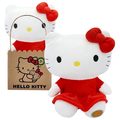 Joy Toy - Hello Kitty en Vestido Rojo de Peluche ecológico