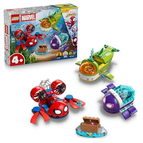 Offerta a tempo: LEGO ǀ Marvel Spidey: Veicoli Subacquei - Set da Supereroe con 3 Sottomarini Giocattolo e 3 Minifigure - Idea Regalo per Bambini da 4 Anni in su Fan dello Show Spidey e i Suoi Fantastici Amici - 11207 - 14% da 34.99 € a 30.18 €