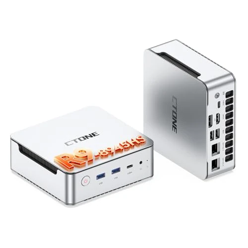 CTONE AM23 GAMING MINI PC АМD Ryzen 9 8945HS (8C/16T), 32GB DDR5 1TB PCIe 4.0 SSD, Mini Desktop Computer with Radeon 780M | Quadruple Display 8K | Dual USB4 | Dual 2.5GbE
