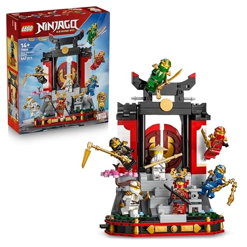 LEGO NINJAGO Ninja Character Display 15th Anniversary - Monastery Gate Model Kit w/ 8 Collectible Minifigures & Swords - Nostalgic Gift for 14+ Year Old Boys & Adult Fans - 71866