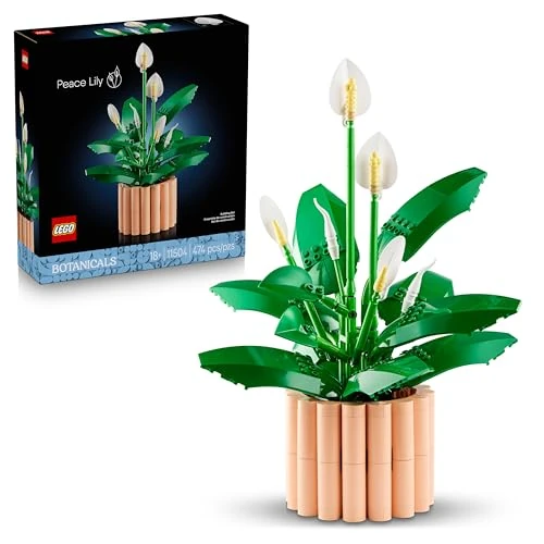 LEGO Botanicals Lepelplant – Kunstplant in Pot Bouwpakket voor Volwassenen – Met Witte Bloemen en Knoppen – Woondecoratie Set – DIY Cadeau voor Vrouwen – 11504