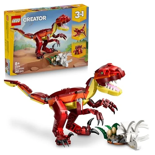 Offre limitée : LEGO Creator 3-en-1 Le Dinosaure Féroce - Figurines de Dino : Vélociraptor, Stégosaure ou Ptérosaure - Squelette & Dents Pointues - Superbe Cadeau d'anniversaire pour Garçon ou Fille dès 8 Ans 31379 de 24.99 € à 17.00 € (32% de remise)